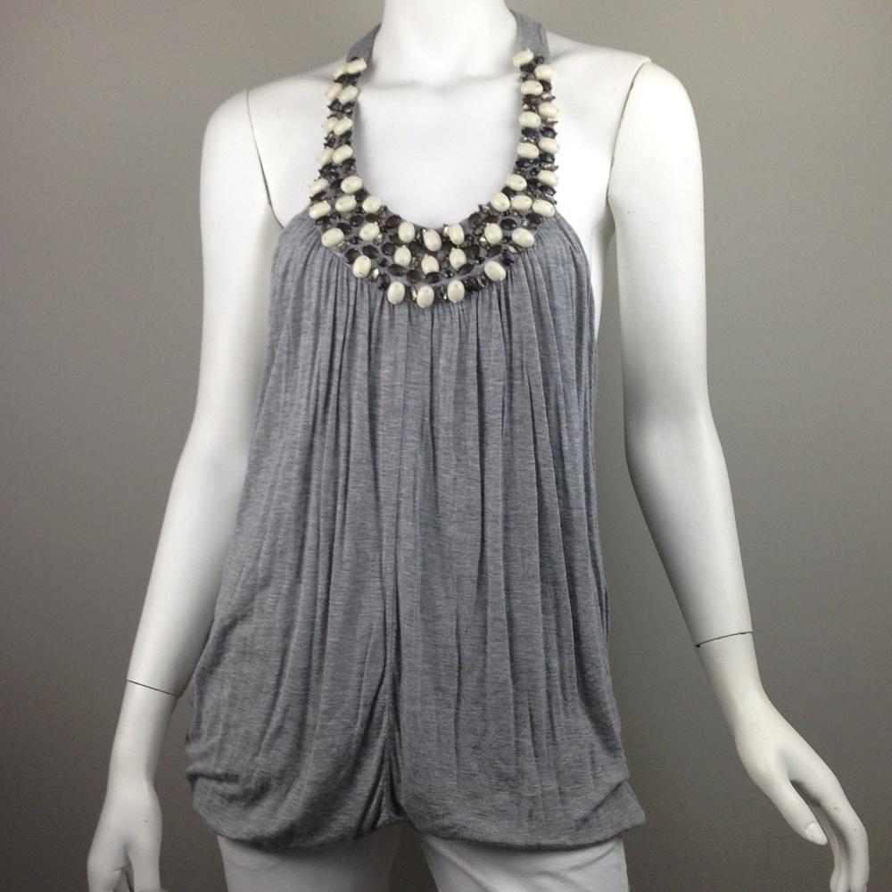 Scarlet Skye Embellished Gray Tank Top - Picture 2 of 5
